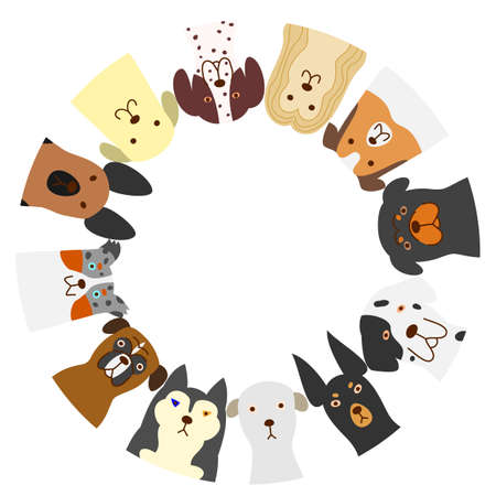 dogs circleのイラスト素材