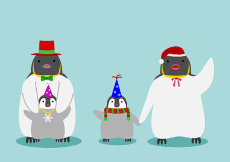 cute penguin setのイラスト素材