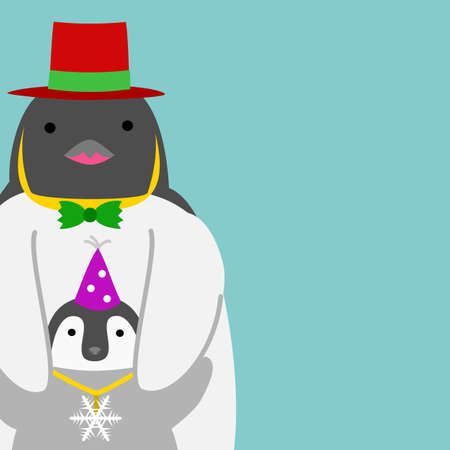 cute penguin cardのイラスト素材