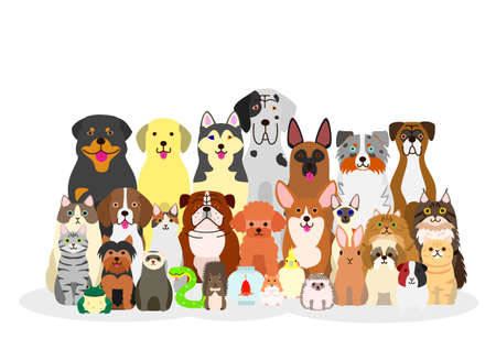 group of petsのイラスト素材