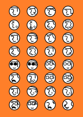People face icon setのイラスト素材