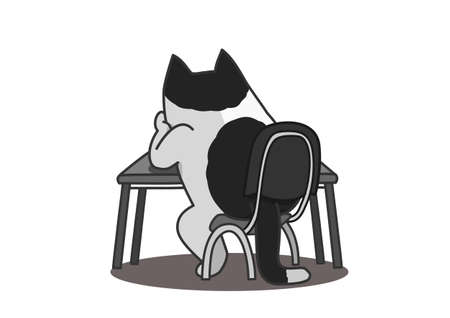 Depressed catのイラスト素材