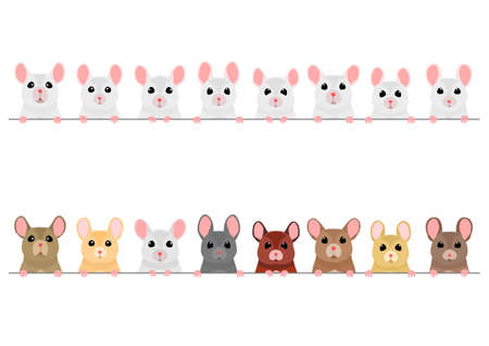 cute mice border setのイラスト素材