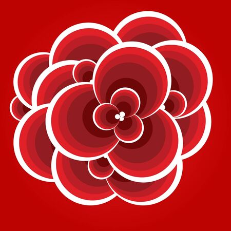 Abstract red flower. Vector illustration.のイラスト素材