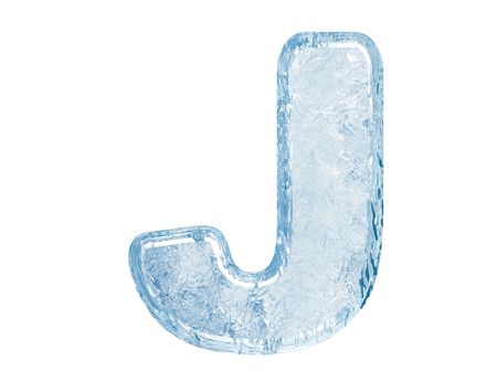 Ice font. Letter J.Upper case.With clipping path.の写真素材