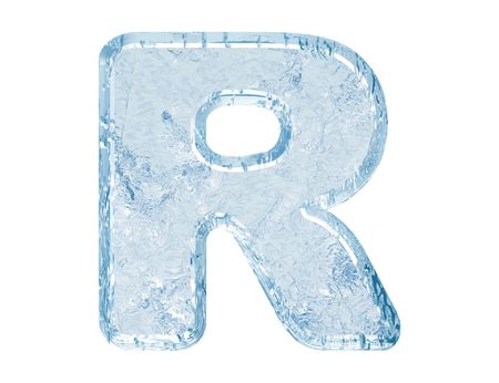 Ice font. Letter R.Upper case.With clipping path.の写真素材