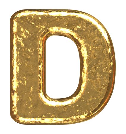 Golden font. Letter D.の写真素材