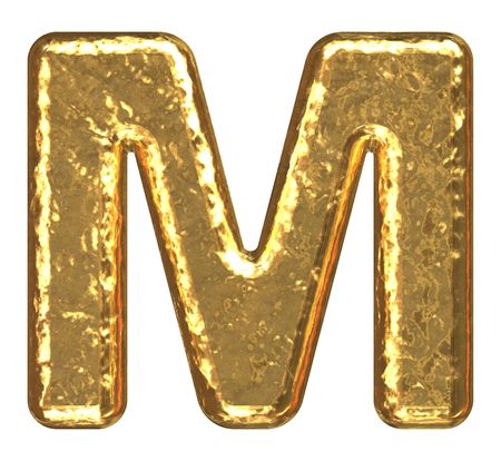 Golden font. Letter M. Golden font. Letter M.