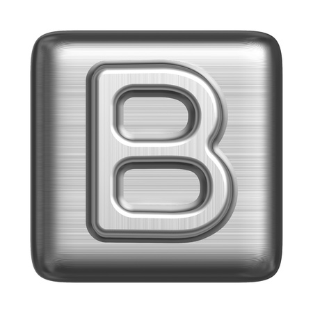 Metal alphabet in the form of a cliche. Capital letter Bの写真素材