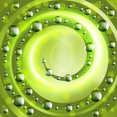 Abstract ecology green background with dropsのイラスト素材