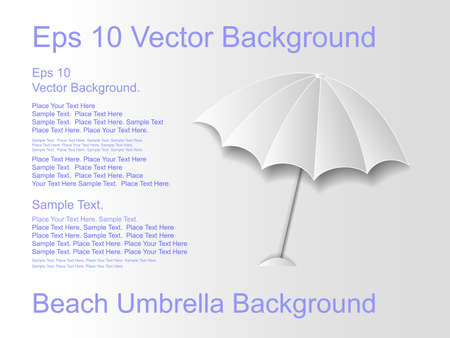Beach umbrella on a light backgroundのイラスト素材