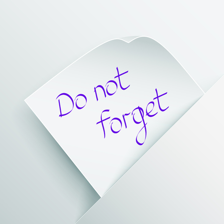 White stick note with message  Do not forget  inserted in a paper pocket  のイラスト素材