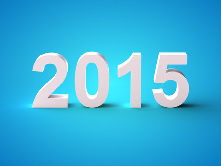  2015 3d Text On Blue Backgroundの写真素材