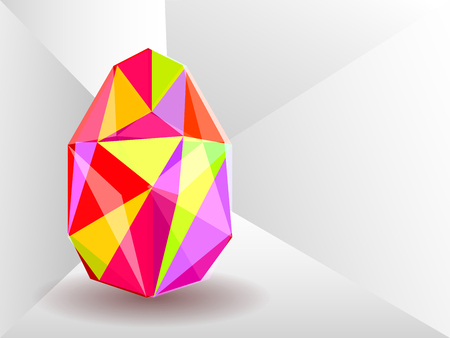 Holiday background with crystal Easter egg. Faceted style.のイラスト素材