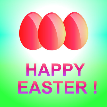 Holiday background with red Easter eggs. Happy Easter.のイラスト素材
