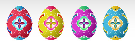 Set of  Easter Eggs with pattern. Various colors.のイラスト素材