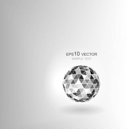 Abstract technology background. Freestanding polygonal sphere with shadow.のイラスト素材