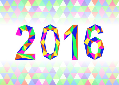 Image Year 2016 in the colors of the rainbow.  のイラスト素材