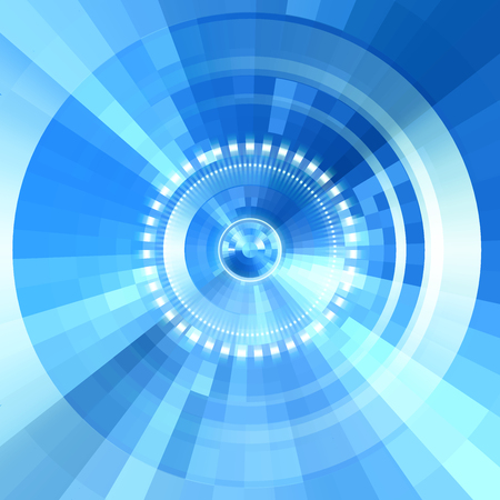 Virtual tecnology vector background.  Abstract blue futuristic  tunnel  background.のイラスト素材