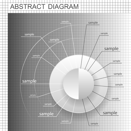 Abstract business chart. Wheel plan. Blank diagram design with footnotesのイラスト素材