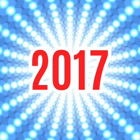 Christmas background with the date 2017. White flash of light on a blue backgroundのイラスト素材