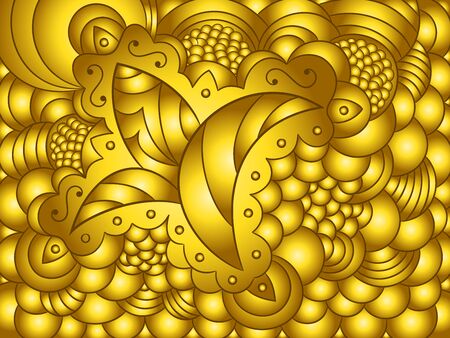 Abstract golden background with floral ornamentのイラスト素材