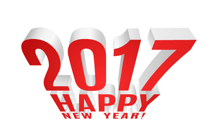 2017 Happy New Year! Three-dimensional element for your greeting card. Vector EPS10のイラスト素材