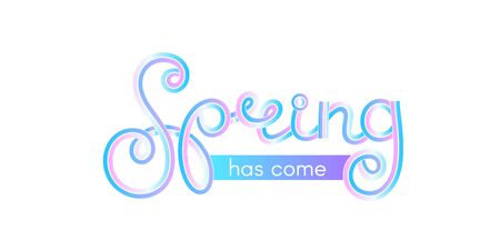 Beautiful inscription Spring has come. Ornate lettering on white backgroundのイラスト素材