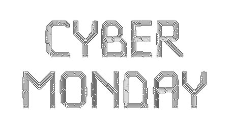 Cyber Monday phrase from the letters of the printed circuit boardのイラスト素材