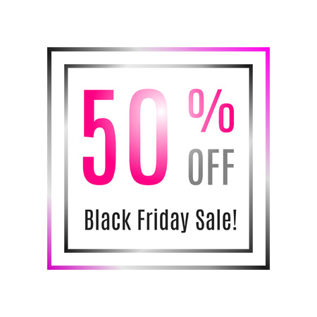 Black Friday discount banner 50 percent off. Sale templateのイラスト素材