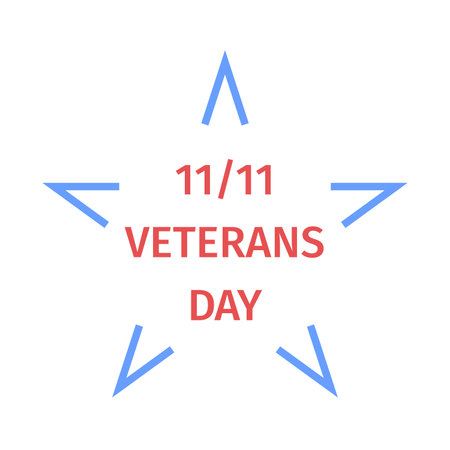 icon, emblem of the Veterans Days of the United States in the form of a star.