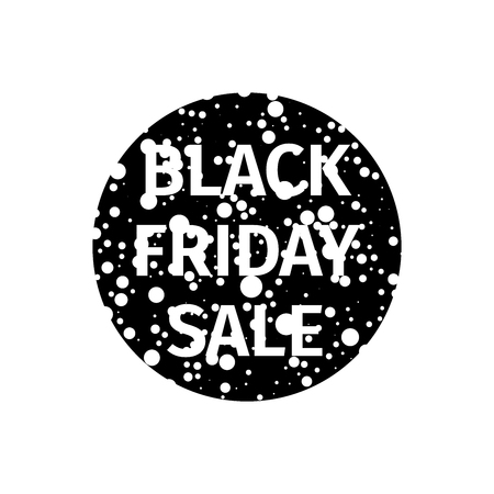Black Friday sale circle banner background, abstract black sphere with white random points, halftone round tag for advertising, poster, print, label, logo, web presentation. Vector illustration
のイラスト素材