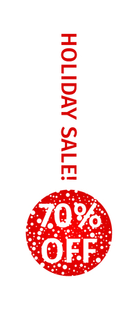 Stylized as a Christmas ball Winter sale banner in the form of a hanging red ball with round snowflakes and discount percentage
のイラスト素材