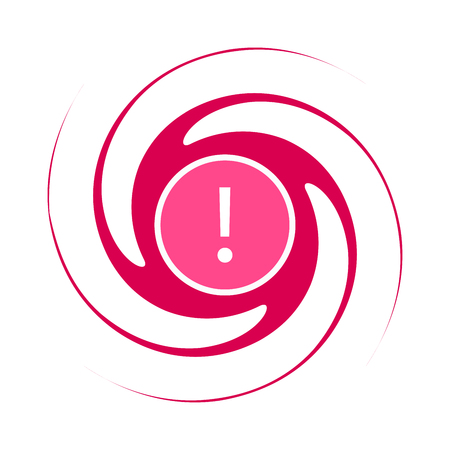 Red hurricane sign in the form of a spiral with an exclamation markのイラスト素材