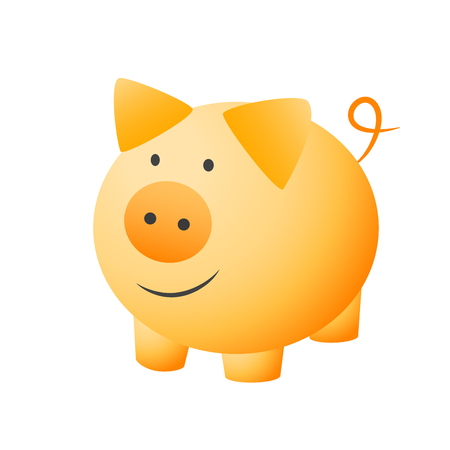 Little funny pig. Smiling piggy. Cartoon character piglet. Eps10 vector.のイラスト素材