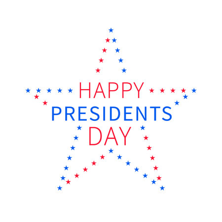 Presidents day banner in form of star contour consisting of asterisksのイラスト素材