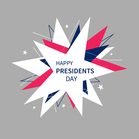 Presidents Day abstract style banner with stars and linesのイラスト素材