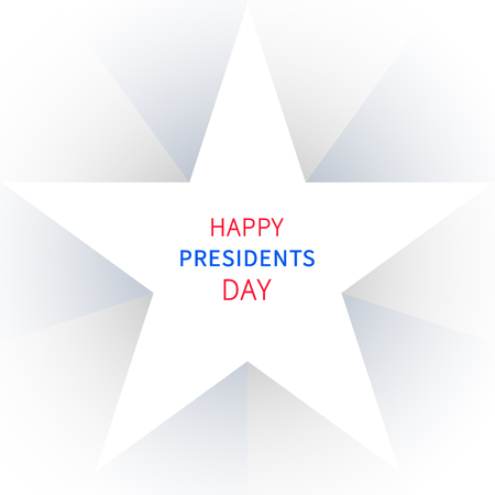 Happy Presidents Day greeting banner from white star. Vector illustrationのイラスト素材