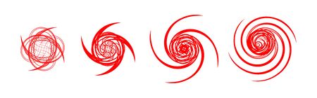 Hurricane Warning Signs Graphic Set. Icon, sign, symbol, indication of the hurricane, vortex, tornadoのイラスト素材