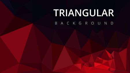Red black polygonal mosaic triangular background. Futuristic, technology creative business design template. 3d vector illustrationのイラスト素材