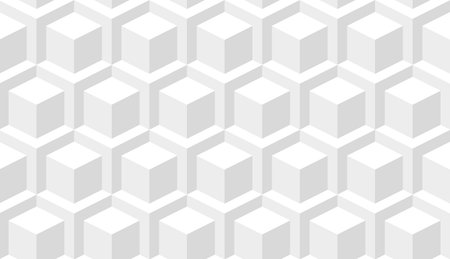 Abstract cube isometric background. Seamless wallpaper texture. White graphic design. Vector illustrationのイラスト素材