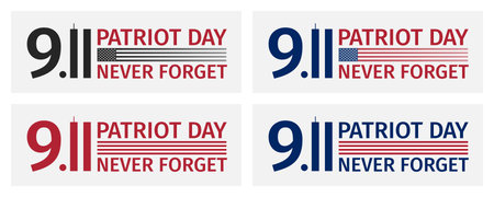 9.11 USA Patriot Day poster. Never forget September 11, 2001. Conceptual illustration of USA Patriot...