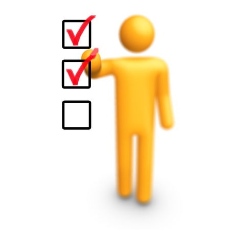 Stick Figure with Cheklistの写真素材