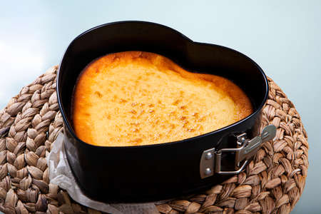 heart-shaped cheesecake base moldの写真素材