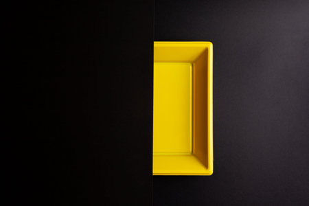 Clean and minimalist yellow color design with black background