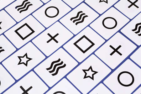 zener card background with square, cross, star, circle and wavesの写真素材