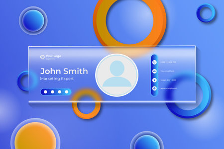 Glassmorphism modern email signature design