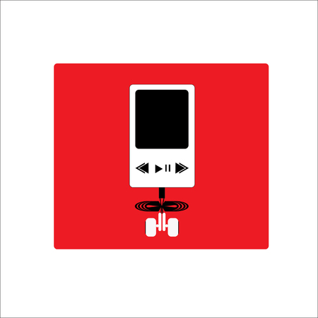 Music player with headphonesのイラスト素材