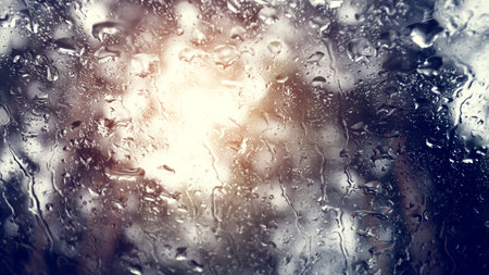 Abstract background with the rain on glass.