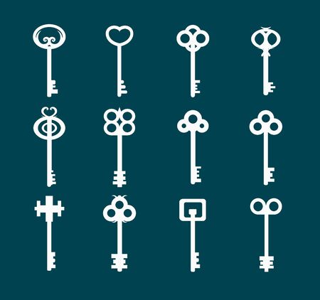 Classic key shapes icon setのイラスト素材